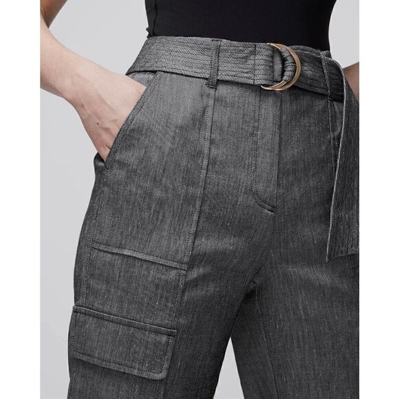 WHITE HOUSE BLACK MARKET Linen Belted Utility Pant SIZE 10 NWT - Picture 4 of 16